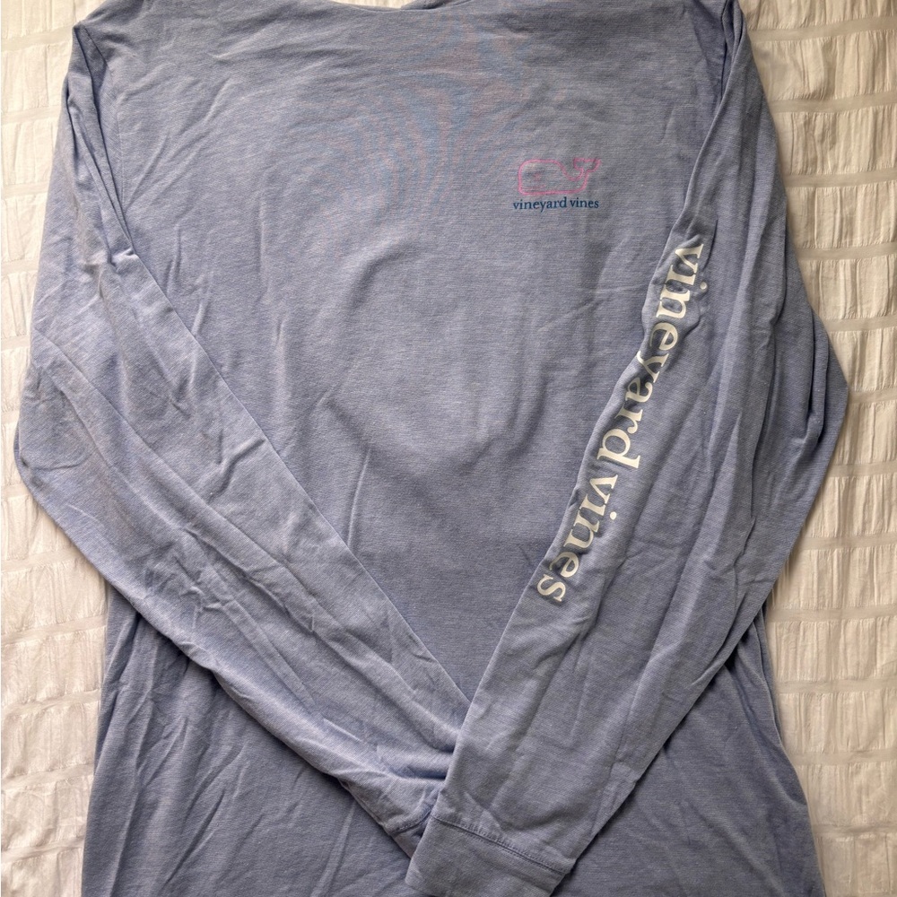 Vineyard Vines Light Purple Long Sleeve Tee with Sleeve Graphics
